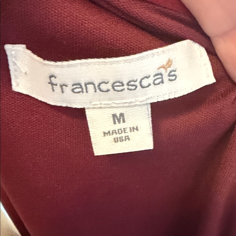 Francesca’s Women’s Burgundy Halter Dress Size M Keyhole Back A-Line Silhouette - Picture 2 of 9